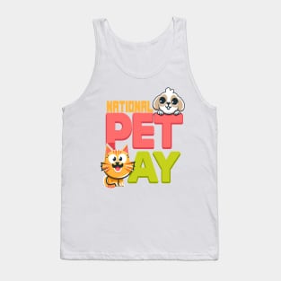 National Pet Day Fun: Cheerful Cat & Dog Tank Top